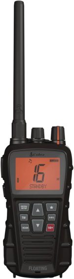 Cobra BlueBound 350 Handheld Floating VHF Marine Radio – 6 Watt, Float n' Flash, IPX7 Waterproof, Submersible, Day/Night LCD Display, Memory Scan, Tri-Watch, Black - Image 2