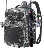 Fishing Backpack 37L Fishing Tackle Bag with Rod Holders, Waterproof Fishing Bag Backpack Multifunctional Outdoor Sling Fishing Gear Bag Breathable Storage Tackle Bag for Fishing Hiking - Image 2