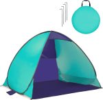 GEEZY Pop Up Tent - UV Sun Shelter for 2-3 Persons with Carry Bag - UPF 50+ Protection, Waterproof, Wind Resistant, Easy Setup, Portable - Beach Essentials for Camping, Picnic & Outdoor Adventures - Image 2