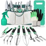 Gardening Hand Tool Gift Kit Gardening Gifts for Women & Men 10 Piece Heavy Duty Garden Tool Sets Garden Tools Bag for Women & Men Easy Storage - Image 2