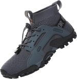 Hiking Boots Mens Outdoor Non-Slip Trekking Mountaineering Shoes Trainers Lightweight Camping Climbing Shoes Sneaker Grey 8 UK - Image 2