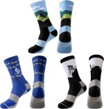 Jeasona 3 Pairs Atheltic Crew Socks for Men Size 9-11 Cushioned Sportswear Sports Gifts - Image 2