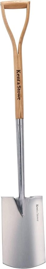 Kent & Stowe Stainless Steel Digging Spade, Traditionally-Styled Garden Spade with Extended Shank and Large Tred, All Year Round Garden Tools Made from Stainless Steel and Ash Wood - Image 2