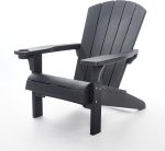 Keter Pack of 2 Alpine Adirondack Chairs | Outdoor Resin Garden Chairs with Wood-Effect Finish & Cup Holder | Weatherproof, Low Maintenance & Durable | 160kg Load | 10-Year Guarantee - Image 2