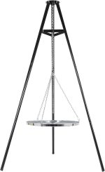 La Hacienda Tripod with BBQ Cooking Grill - Adjustable Height - Portable - Camping, Black - Image 2