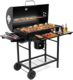 Large charcoal barbeque grill outdoor: barrel smoker bbq grill with 4 air vents for Home Garden Cooking - Image 2