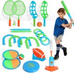 Outdoor Sports Game Set – 8-in-1 Backyard and Beach Games with flying disk, Badminton, Toss Games, Catch Ball, and Portable Storage Bag - Image 2