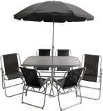 Samuel ALEXANDER 6 Person Garden Furniture Sets With Parasol Patio Dining Table And Chairs Set, Includes 6 Chairs, Table and Parasol - Image 2