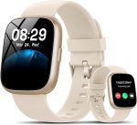 Smart Watch with Alexa Built-in, 1.83" HD Fitness Watch with Bluetooth Calling, New Smartwatch with Heart Rate/Sleep Monitor, 110+ Sports Modes, IP68 Waterproof Activity Tracker for Android iOS, Cream - Image 2