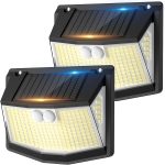Solar Security Lights Outdoor Garden: 248 LED Solar Motion Sensor Light 3 Modes and 270° Wide Angle lighting Outside Solor Powered Wall Lights for Garden Fence Garage Yard 2 Pack IP65 Waterproof - Image 2