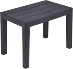 URBNLIVING Black Plastic Garden Outdoor Table/Bench Furniture - 100% Weatherproof - Image 2