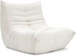 Vesgantti Togo Fireside Chair, Contemporary Beige Suede Lounge Chair, Ergonomic Lumbar Support, Perfect for Bedroom, Living Room, Office - Image 2