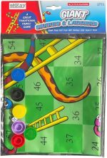 eMKay® Giant Snakes and Ladders Fold Out Play Mat Board Traditional Childrens Game (75cm x 75cm Approx Size) - Image 2