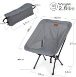 Rainberg Ultra Lightweight Camping Chair, Folding Chair, Camping Chairs for Adults, Foldable Garden Outdoor Picnic BBQ Chairs. (Pack of 1, Grey) - Image 4