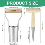 Set of 2 Garden Dibber for Planting Seed Planter Tool, Stainless Steel Hand Bulb Planter with Handle and Depth Mark, Garden Dibber Tool for Outdoor Garden Planting Transplanting - Image 3