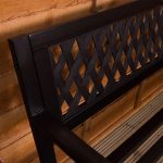 Home Discount Garden Vida Steel Garden Bench, Lattice Style Design 3 Seater Outdoor Furniture Seating Park Patio Seat - Image 3