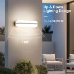 20W LED Wall Light | IP65 Waterproof for Indoor/Outdoor | 4000K Neutral White | Up & Down Lighting | Sconce – Ideal for Bathroom, Front Door, Terrace, Garage & Garden (White) - Image 4