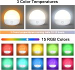 Camping Lights Rechargeable, Magnetic Camping Lamps for Tent, Night Lights, Rechargeable Light Bulb with Remote Control, Timer, RGBW, Dimmable, 2600mAh x 2 Packs - Image 3