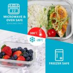 Igluu Meal Prep Glass Containers with Lids (10 Pack) – Airtight & BPA-Free – Oven, Microwave, Freezer & Dishwasher Safe – 370ml & 1050ml – Durable Borosilicate Glass - Image 4