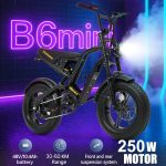 Fat Tire Electric Bike 16"x4", 250W Motor, 30–60KM Long Range, Dual Disc Brakes, 6-Shock Suspension – Winter Snow, Beach & Mountain E-Bike for Adults & Teens - Image 3