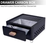 Crystals Portable BBQ Grill, Folding Tabletop Charcoal Barbecue Grill, Foldable Stainless Steel BBQ Grill for Camping, Garden, Travel, Picnic, Outdoor (Black) - Image 3