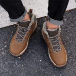 Mens Winter Boots Waterproof Warm Snow Boots Non-Slip Outdoor Trekking Shoes - Image 4
