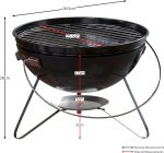 Garden Vida Kansas BBQ Grill Small Freestanding Barbecue Garden Outdoor Portable Picnic Party Camping Black - Image 4