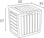simpa 120L Black Wood Panel Effect Plastic Garden Storage Box All Weather Resistant - Image 4