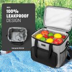 KEPLIN Insulated Cooler Bag Waterproof & Leak Resistant with Shoulder Strap, Side & Front Pockets Portable Lunch Box for Picnic, Camping, Beach, Travel, BBQ- Large Capacity & Durable - Image 3