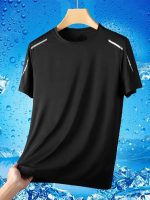 Quick Dry Ice Silk Athletic T-Shirts for Men, Athletic Short Sleeve Moisture Wicking Tee for Running,Training （1 Piece） - Image 4