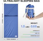Warm Weather Sleeping Bags for Adults - Lightweight/Compact/Ultralight/Backpacking/Waterproof/Packable, Free Compression Sack - Best for Summer Camp, Hiking, Motorcycle, Easy to Carry, Small Space - Image 3