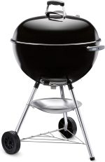 Weber Bar-B-Kettle Charcoal Barbecue/Porcelain-Enamelled Lid & Bowl, 57 cm Cooking Surface, Ash Collection Tray, Tripod Stand and Wheels, Black/Silver - Image 5