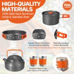 FUNYKICH Camping Cooking Set, Non-Stick Lightweight Camping Pots and Pans Set with Storage Bag, Lightweight Stackable Pot Pan Bowls for Camping, Backpacking, Outdoor Cooking & Picnic - Image 3