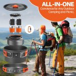 FUNYKICH Camping Cooking Set, Non-Stick Lightweight Camping Pots and Pans Set with Storage Bag, Lightweight Stackable Pot Pan Bowls for Camping, Backpacking, Outdoor Cooking & Picnic - Image 4