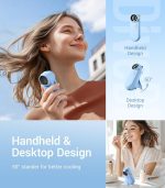 Diveblues Portable Handheld Turbo Fan Rechargeable, High-Speed Mini Turbo Fan, LED Display, Up to 8 Hours, 5 Wind Gear, Travel Hand Held Fans for Outdoor, Holiday, Gifts for Women(Turbobear) - Image 5