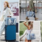 FIORETTO Easyjet Cabin Bag 45x36x20 Underseat Bag with Wet Pocket Foldable Waterproof Carry On for Travel, Weekend Trip Overnight Hospital Duffel for Women and Men 32L Blue - Image 4