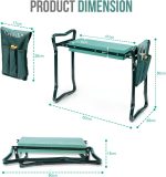 Crystals Garden Kneeler with Handles - Kneeler for Gardening + Tool Bag, Green (Gardening Kneeler) - Image 3