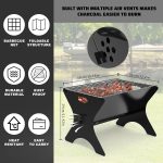 Frost IX Camping Fire Pit, 2 in 1 Portable Fire Pit with Carry Bag, Campfire Grill with Cooking Grills, Outdoor Wood Burning Firepit Grill for BBQ, Picnic, Garden, Camping, 40 * 31cm - Image 3