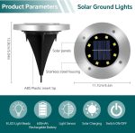 Caldarax Solar Ground Light Outdoor Garden, Deck Lights Solar Powered IP65 Waterproof, Garden Floor Lights for Path Lawn Walkway Driveway Yard Landscape Patio, 4 Pack (8LEDs Cool White) - Image 3
