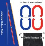 Horseshoes Outside Game, Heavy Duty Horse Shoe Game Set, 4 Forged Steel Horse Shoes 2 Stakes, Horseshoe Lawn Backyard Outdoor Game for Family - Image 3