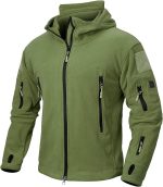 CARWORNIC Men's Tactical Fleece Jacket Warm Military Hooded Jacket Outdoor Sport Hiking Coat with Multi-pocket - Image 2