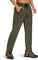 EKLENTSON Mens Trousers Quick Dry Hiking Trousers Lightweight Walking Trousers Summer Golf Running Sport Pant Zip Pocket - Image 2