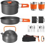 FUNYKICH Camping Cooking Set, Non-Stick Lightweight Camping Pots and Pans Set with Storage Bag, Lightweight Stackable Pot Pan Bowls for Camping, Backpacking, Outdoor Cooking & Picnic - Image 2