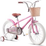 Girls Bike 16" 18" 20" 22" Kids Bike Pink Children Bicycle with Stabilizers Basket, Girls Children Bike Gift Ages 2-9 Years Old Adjustable Seat - Image 2