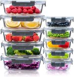 Igluu Meal Prep Glass Containers with Lids (10 Pack) – Airtight & BPA-Free – Oven, Microwave, Freezer & Dishwasher Safe – 370ml & 1050ml – Durable Borosilicate Glass - Image 2