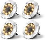 Jsdoin Solar Lights Outdoor Garden,Deck Lights Solar Powered - 8 LED,for Landscape,Walkway,Lawn,Steps Decks,Pathway Yard Stairs Fences,Garden Decorations Warm (4) - Image 2