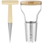 Set of 2 Garden Dibber for Planting Seed Planter Tool, Stainless Steel Hand Bulb Planter with Handle and Depth Mark, Garden Dibber Tool for Outdoor Garden Planting Transplanting - Image 2