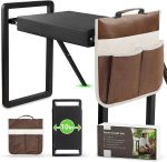 seasky Foldable Garden Kneeling and Seat, Anti-Tipping Gardener Stool Widened Thick Soft Kneeling Pad, Heavy Duty Gardening Stool with Garden Tool Bag, Gardening Gift (Black) - Image 2